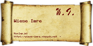 Wiese Imre névjegykártya